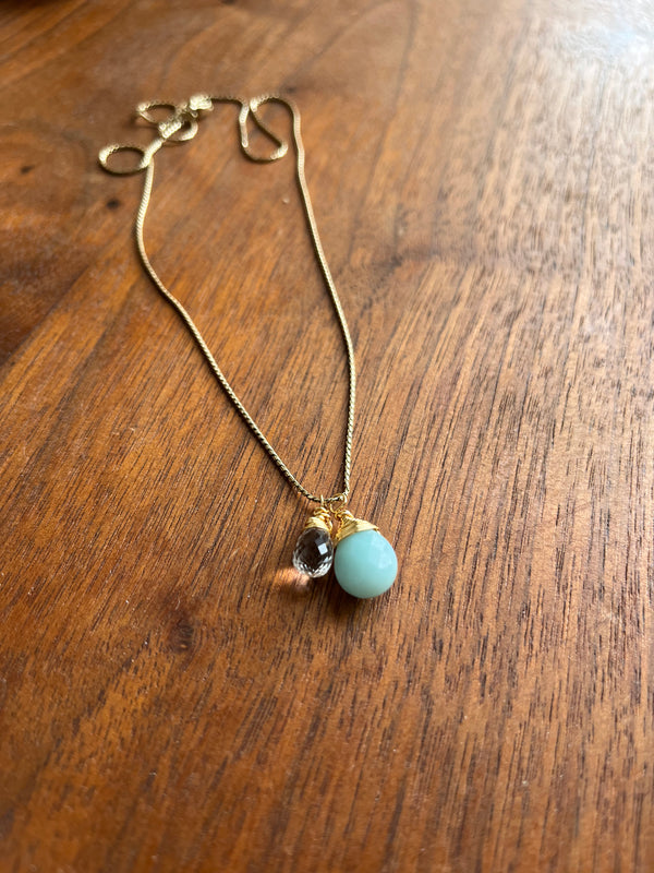 Aqua Crystal Quartz Necklace