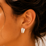 Naut & Chain Capri earrings featuring elegant, minimalist hoop design in gold-tone metal on a white background.