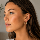 Medium Hoop Earrings - Naut & Chain