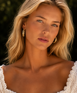 Naut & Chain Bella Hoops earrings featuring sleek, modern hoop design in polished metal, shown on a white background.