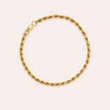 Naut & Chain rope chain bracelet with interwoven links, silver-tone jewelry accessory on a neutral background