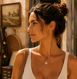 Naut & Chain The Sienna Hoops earrings featuring gold-tone hoops with intricate detailing and a stylish, modern design.