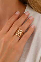 Shoreline Cuff Ring - Naut & Chain