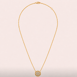 Naut & Chain Cove Diamond Circle Necklace featuring a sparkling diamond pendant on a delicate chain.