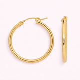 Gold Hoop Earrings Detail Shot