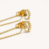 Babakan Evil Eye Dangle Earring - Naut & Chain