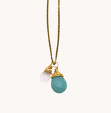 Aqua Crystal Quartz Necklace - Naut & Chain