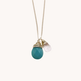 Aqua Crystal Quartz Necklace - Naut & Chain