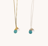 Aqua Crystal Quartz Necklace - Naut & Chain