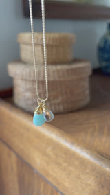 Aqua Crystal Quartz Necklace