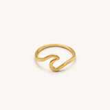 Gold Wave Ring - Naut & Chain