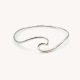 Sterling Silver Wave Bangle - Naut & Chain