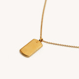 Shadow Pave Tag Necklace - Naut & Chain