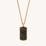 Shadow Pave Tag Necklace - Naut & Chain