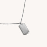 Shadow Pave Tag Necklace - Naut & Chain