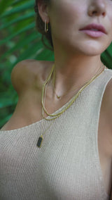 Shadow Pave Tag Necklace