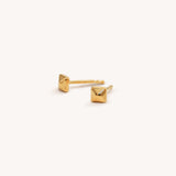 Pyramid Stud Earrings - Naut & Chain