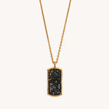 Shadow Pave Tag Necklace - Naut & Chain