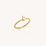 Baby Pear Solitaire Ring