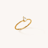 Baby Pear Solitaire Ring - Naut & Chain