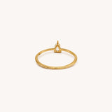 Baby Pear Solitaire Ring - Naut & Chain