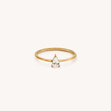 Baby Pear Solitaire Ring - Naut & Chain