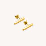Bar Post Earrings - Naut & Chain