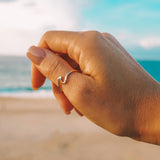 Gold Wave Ring - Naut & Chain