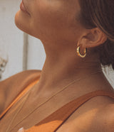 Maya Huggie Hoop Earrings - Naut & Chain