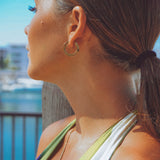 Maya Huggie Hoop Earrings - Naut & Chain