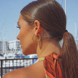 Maya Medium Hoop Earrings - Naut & Chain