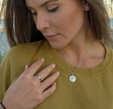 Sea Pebble Stacking Ring - Naut & Chain