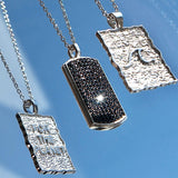 Shadow Pave Tag Necklace - Naut & Chain
