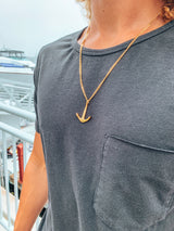 Gold Admiralty Anchor Necklace - Naut & Chain