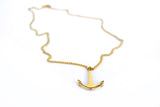 Gold Admiralty Anchor Necklace - Naut & Chain
