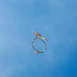 Naut & Chain Heart Knot Ring featuring a delicate intertwined heart design, perfect for Valentine's Day jewelry.