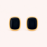 Naut & Chain Midnight Cove Stud Earrings featuring small, elegant silver studs with a dark, ocean-inspired design.