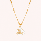Silver Mariner Necklace by Naut & Chain featuring a nautical-inspired pendant on a chain, elegant and stylish accessory for any look.
