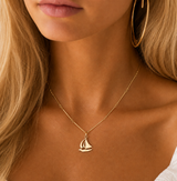 Naut & Chain The Mariner Necklace featuring a sleek silver chain with maritime-inspired pendant on a white background.