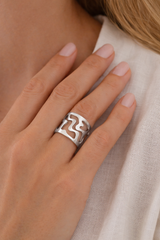 Shoreline Cuff Ring - Naut & Chain