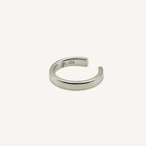Naut & Chain ear cuff in silver with intricate geometric design, stylish jewelry accessory for pierced or non-pierced ears