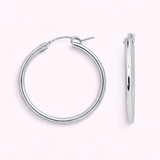 Silver Hoop Earrings Detail Shot
