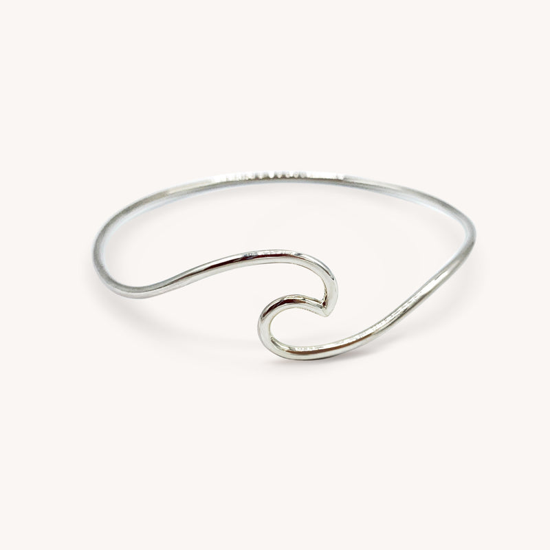 Sterling Silver Wave Bangle
