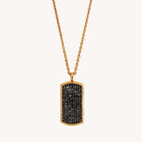 Shadow Pave Tag Necklace