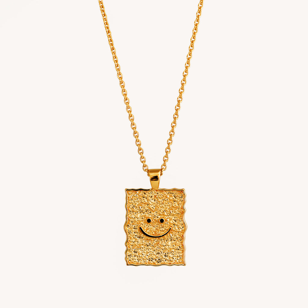 ☆TATIANA☆ Silver 925 Bezel Dot Chain Necklace NZ2418 Smile Tag Necklace – Naut & Chain