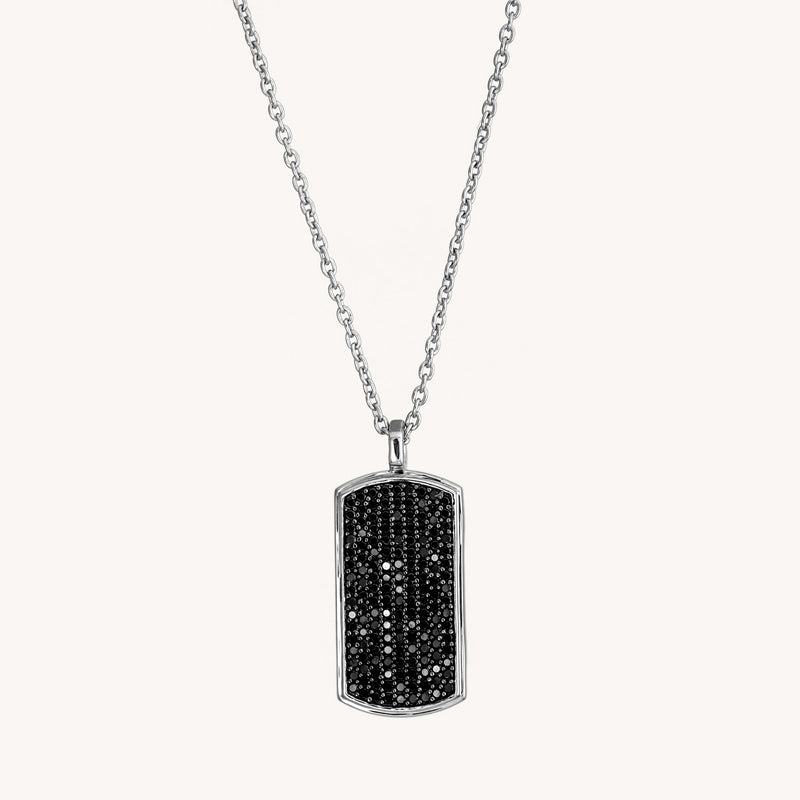 Shadow Pave Tag Necklace