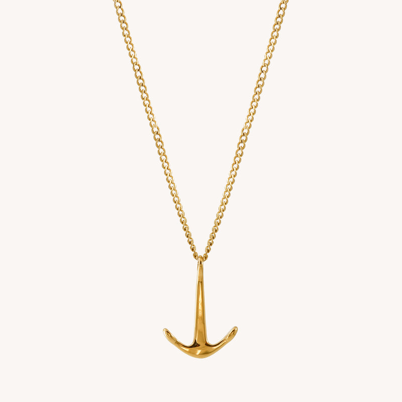 Gold Admiralty Anchor Necklace