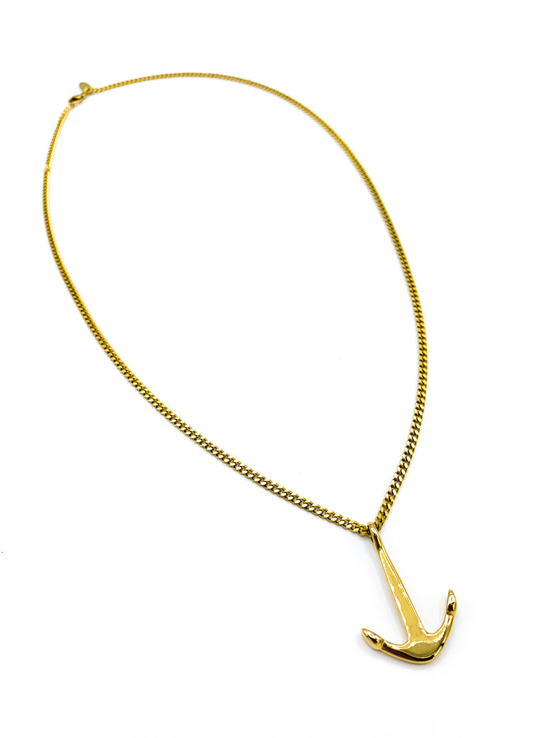 Gold Admiralty Anchor Necklace